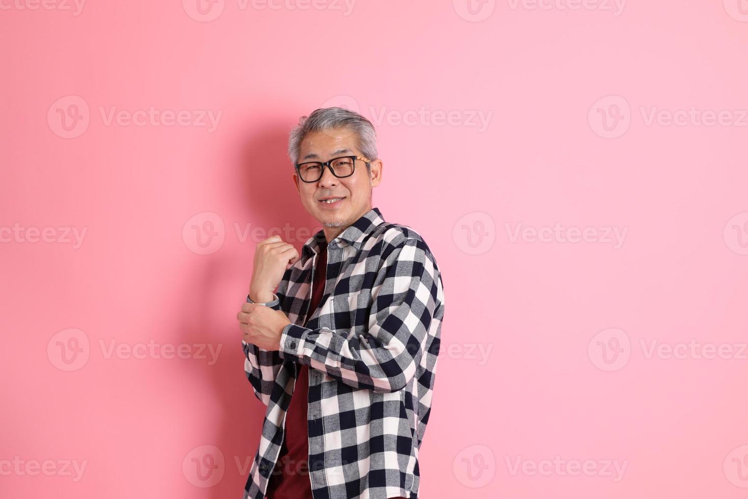 Asian Man on Pink photo