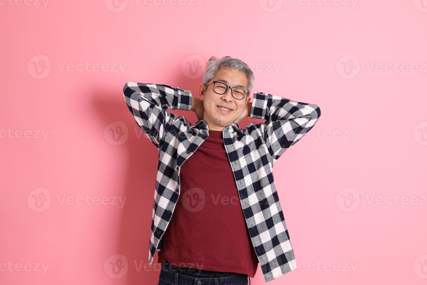 Asian Man on Pink photo