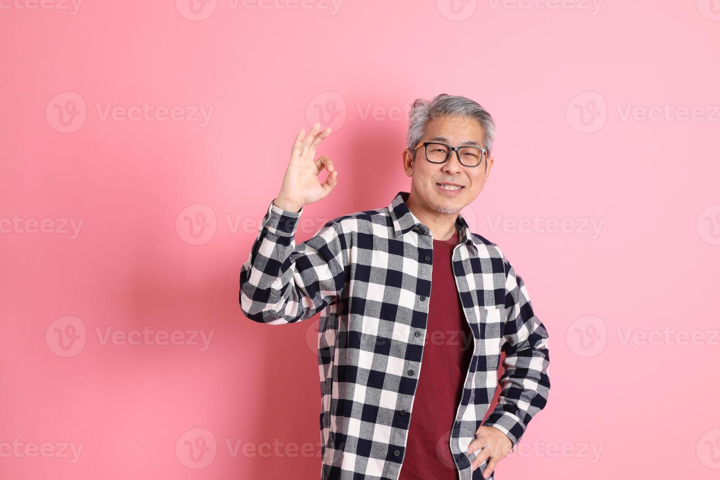 Asian Man on Pink photo