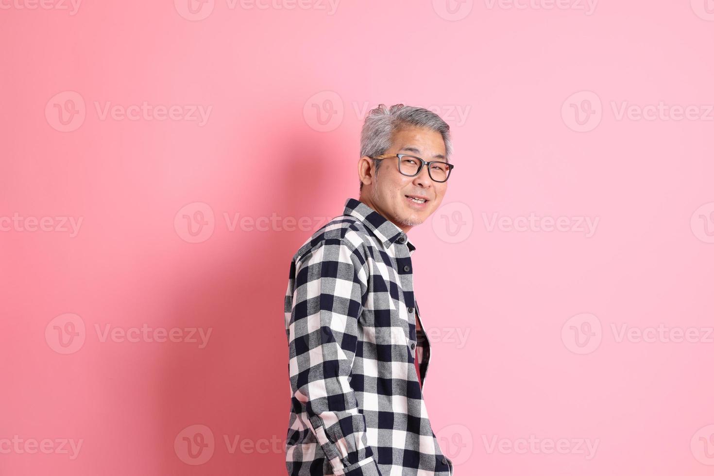 Asian Man on Pink photo