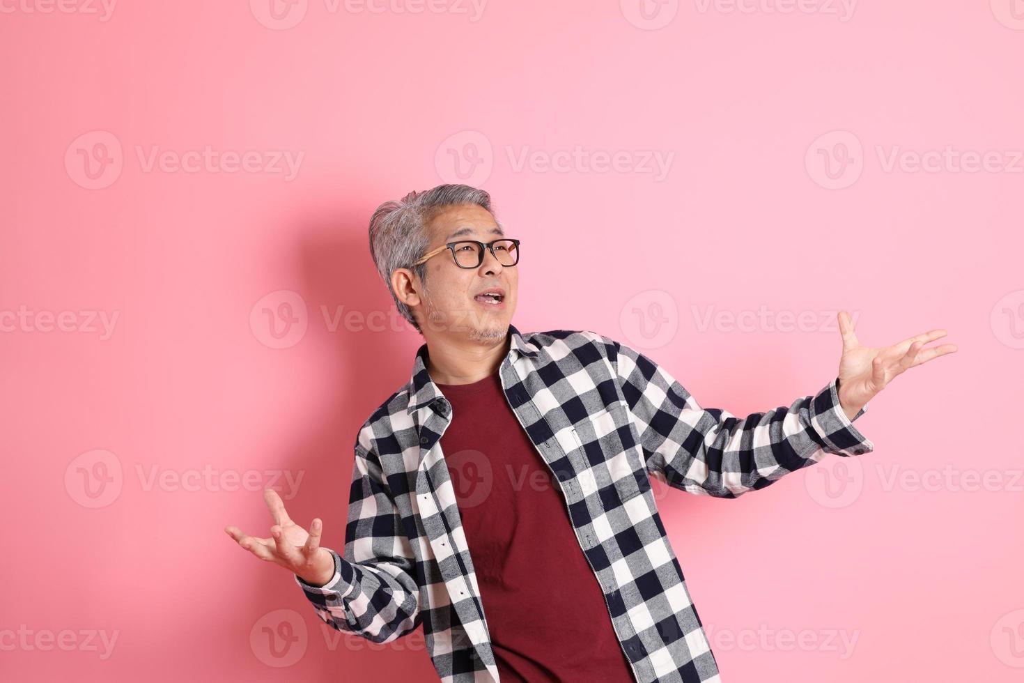 Asian Man on Pink photo