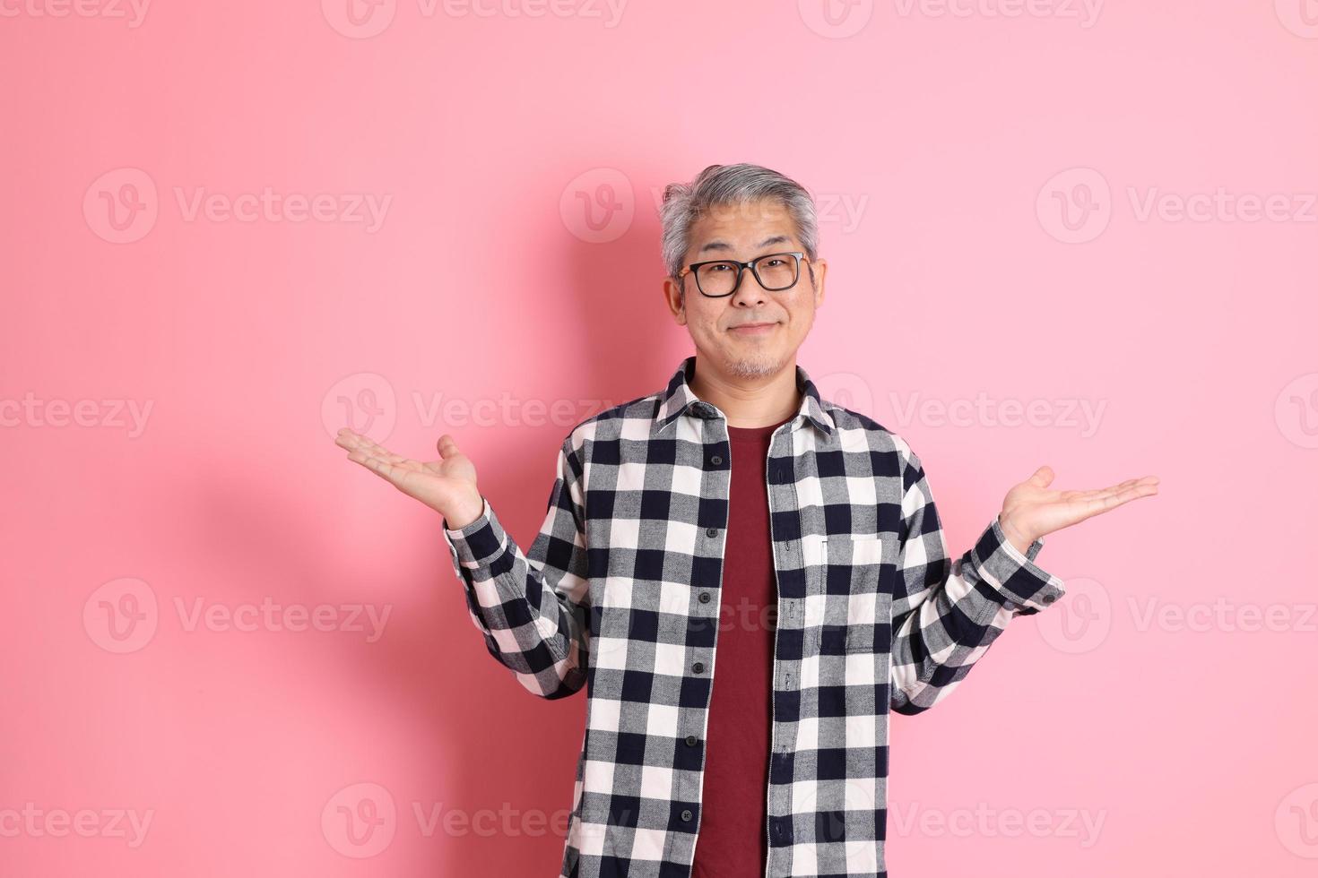 Asian Man on Pink photo