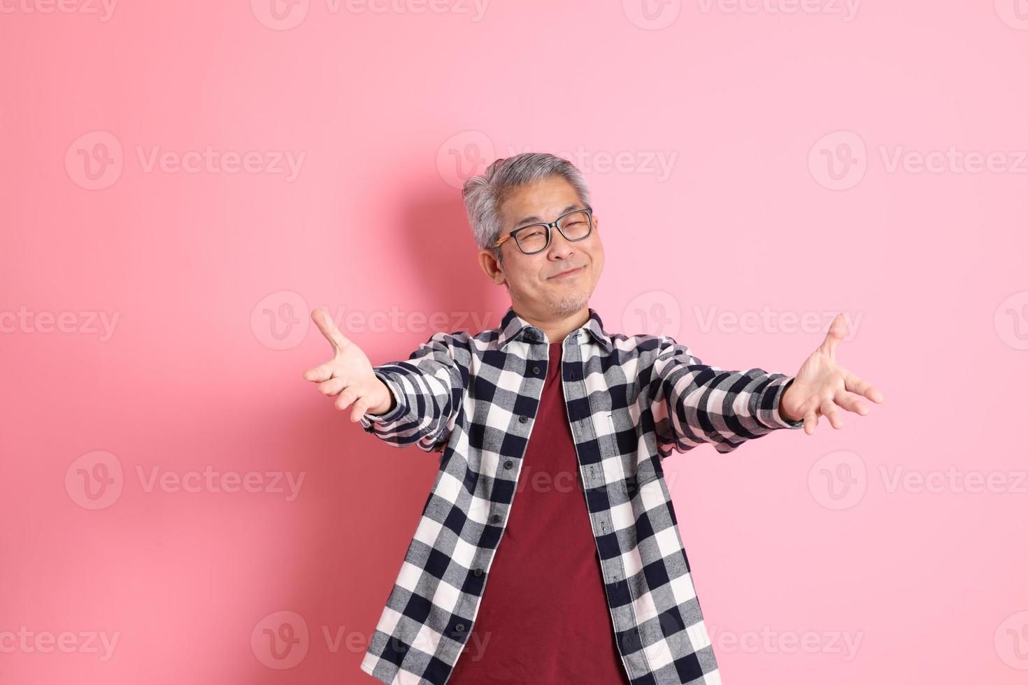 Asian Man on Pink photo