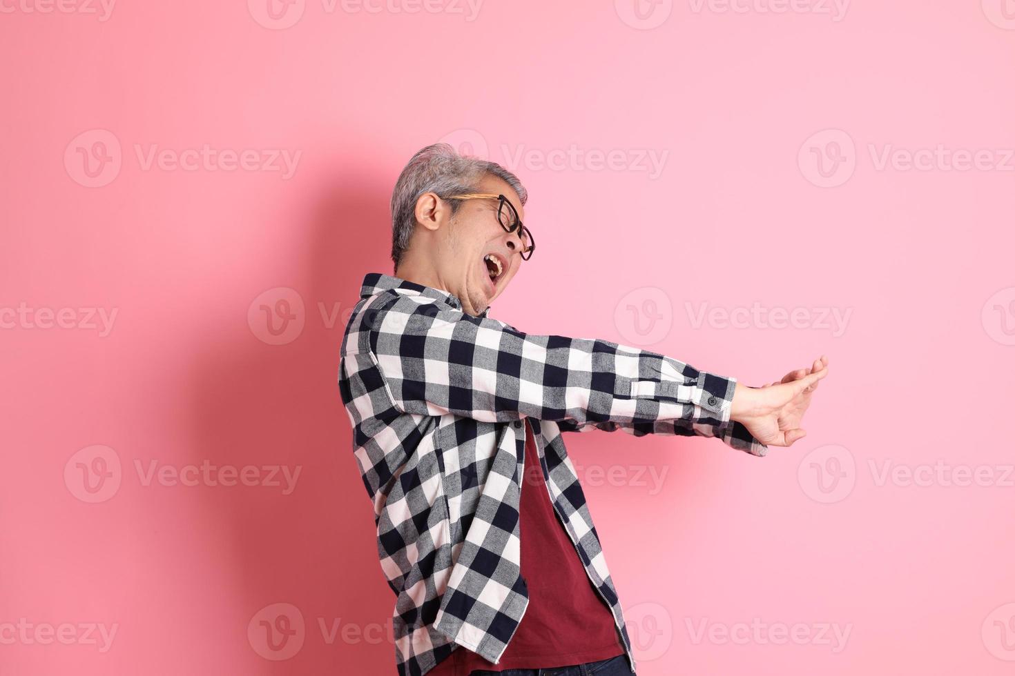 Asian Man on Pink photo