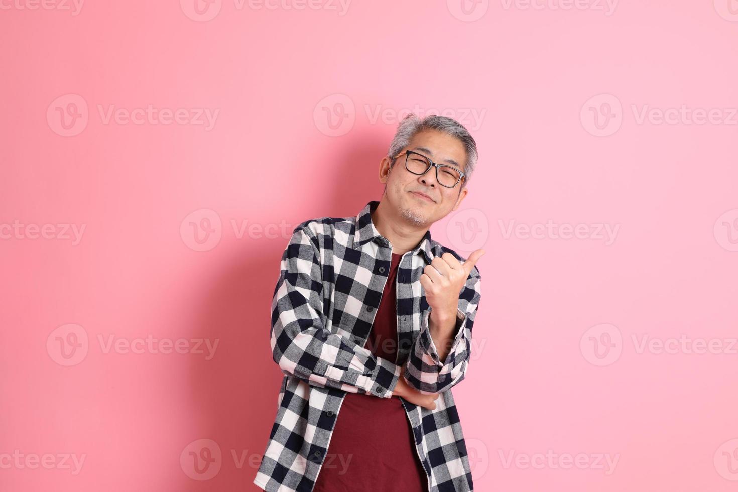 Asian Man on Pink photo