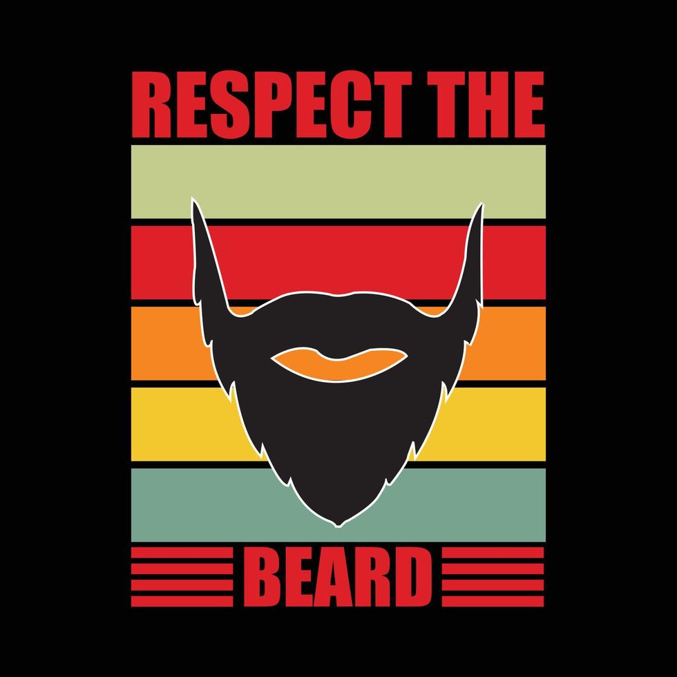 diseño de camiseta de barba vector