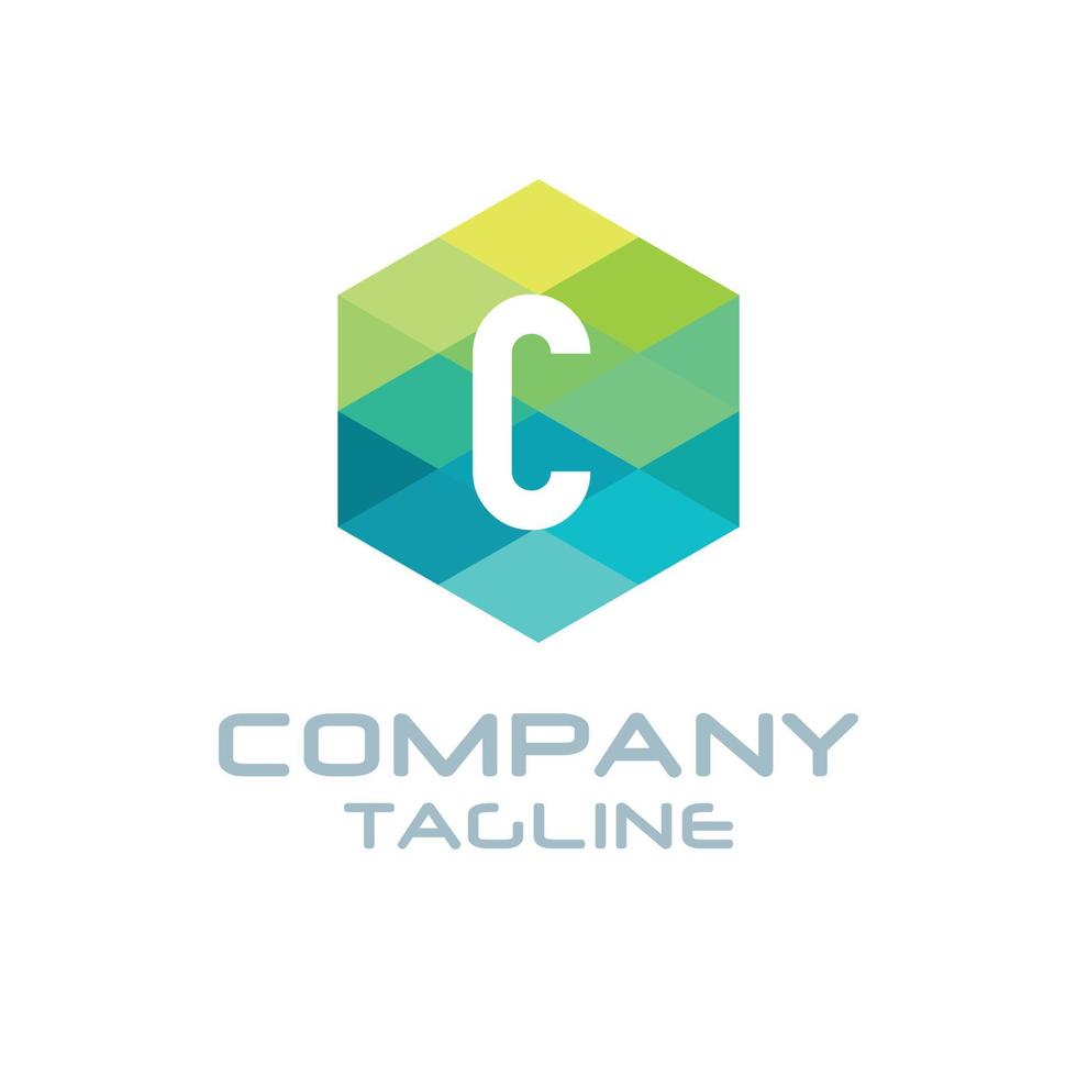 Alphabetical logo design with creative typography vector