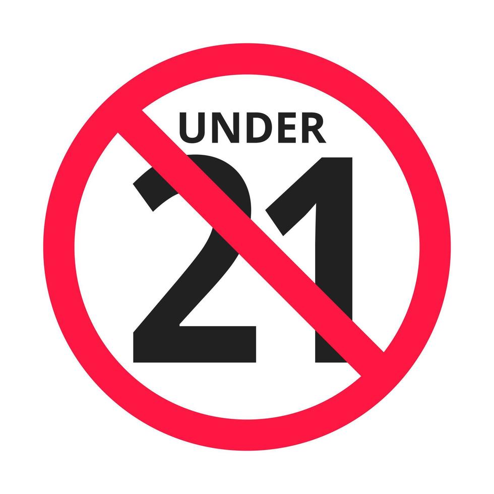 Under 21 forbidden round icon sign vector illustration.