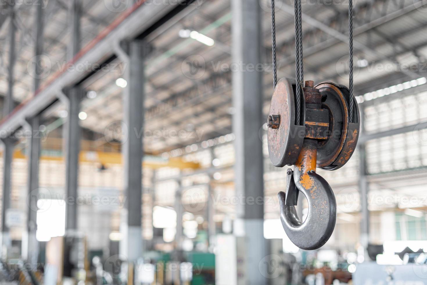 Overhead crane stop in crane home in factory industry work of engineering photo