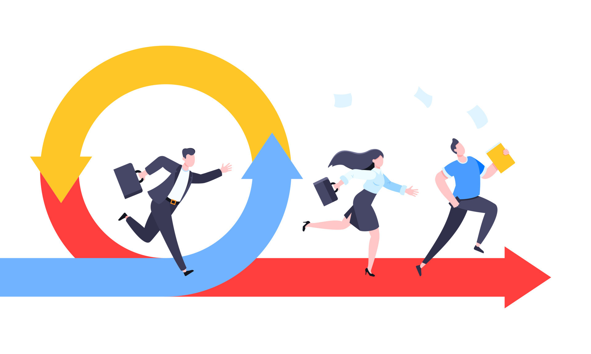 Agile development methodology business concept flat style design vector ...