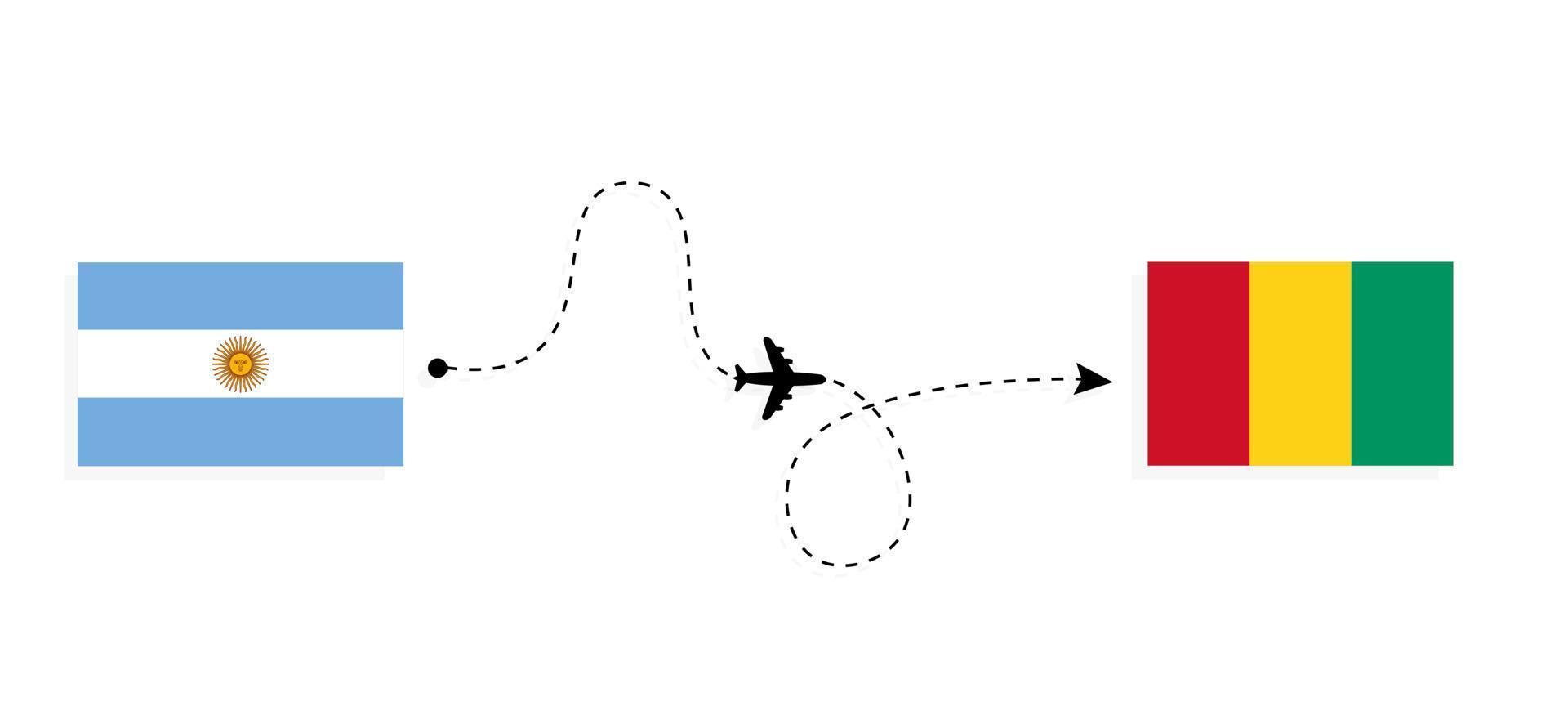 vuelo y viaje de argentina a guinea por concepto de viaje en avión de pasajeros vector