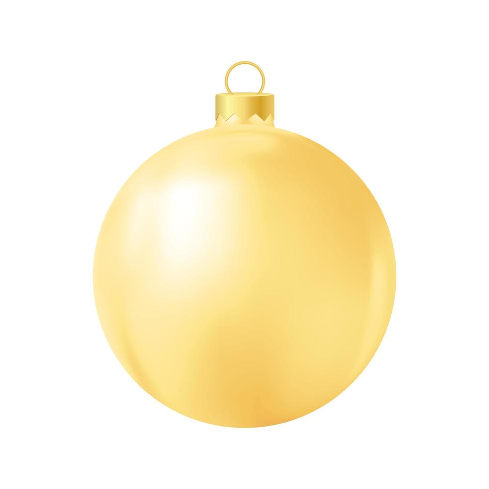 Yellow Christmas tree toy Realistic color illustration vector