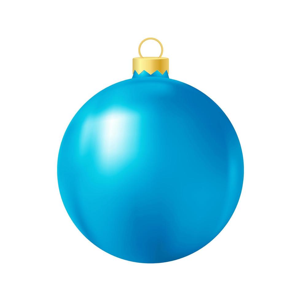 ilustración de color realista de juguete de árbol de navidad azul vector