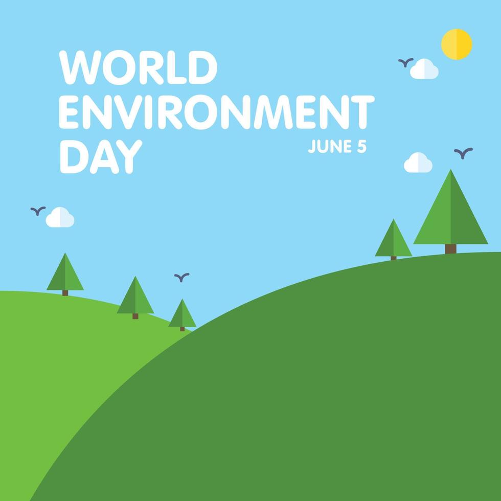 World Environment day card with light background and typography vector