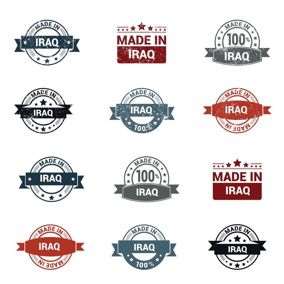 Iraq stamp design set vector