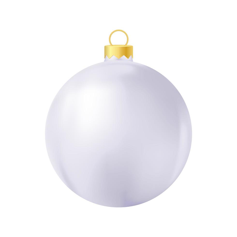 Grey Christmas tree toy Realistic color illustration vector