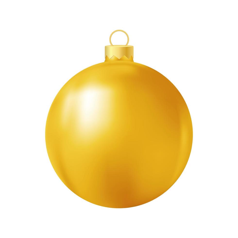 Yellow Christmas tree toy Realistic color illustration vector