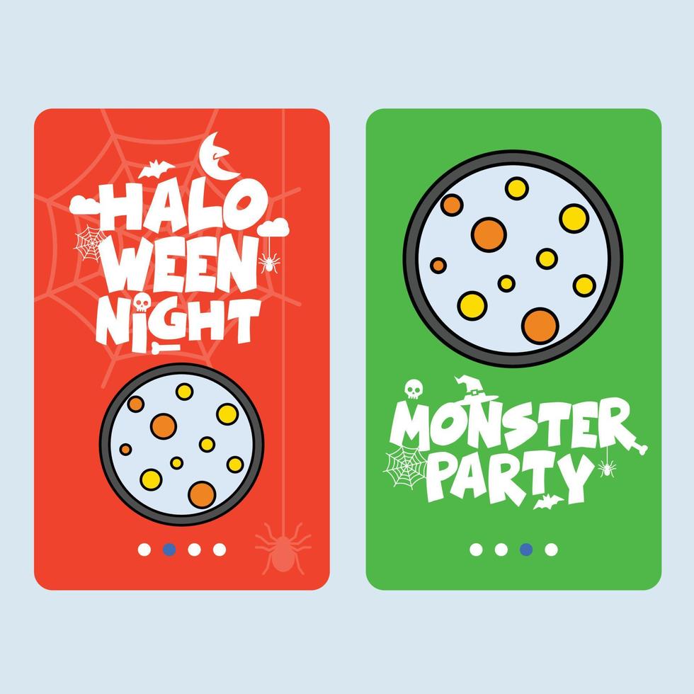 Happy Halloween invitation design with moon vector