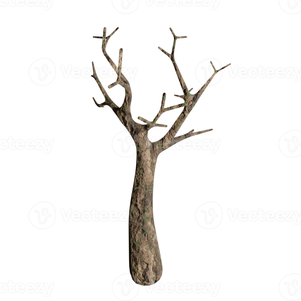 big tree, dry state, 3d design png