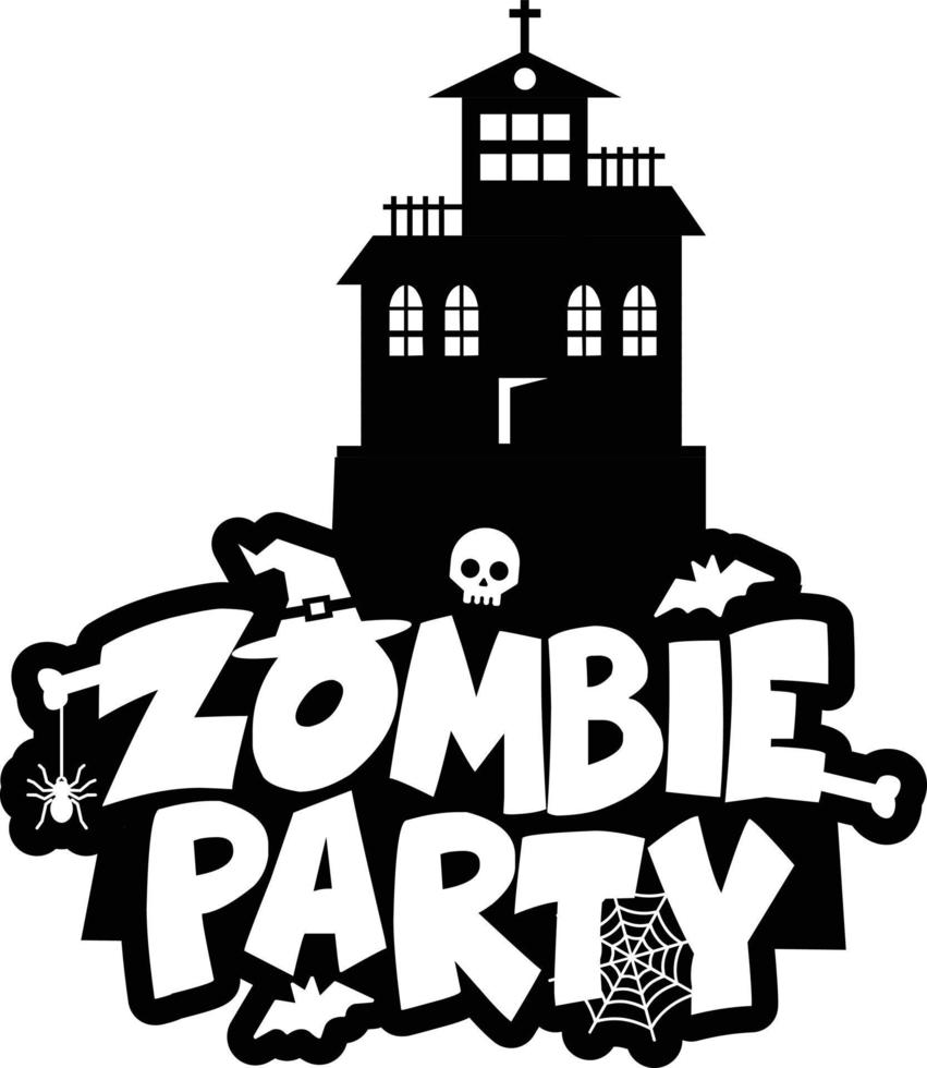 Zombie Party typography design vector