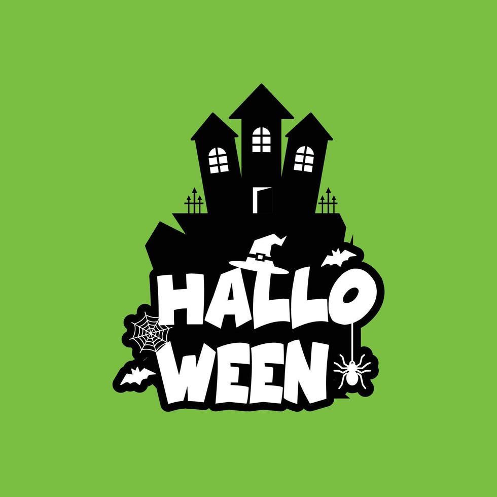 diseño de halloween con tipografía y vector de fondo claro