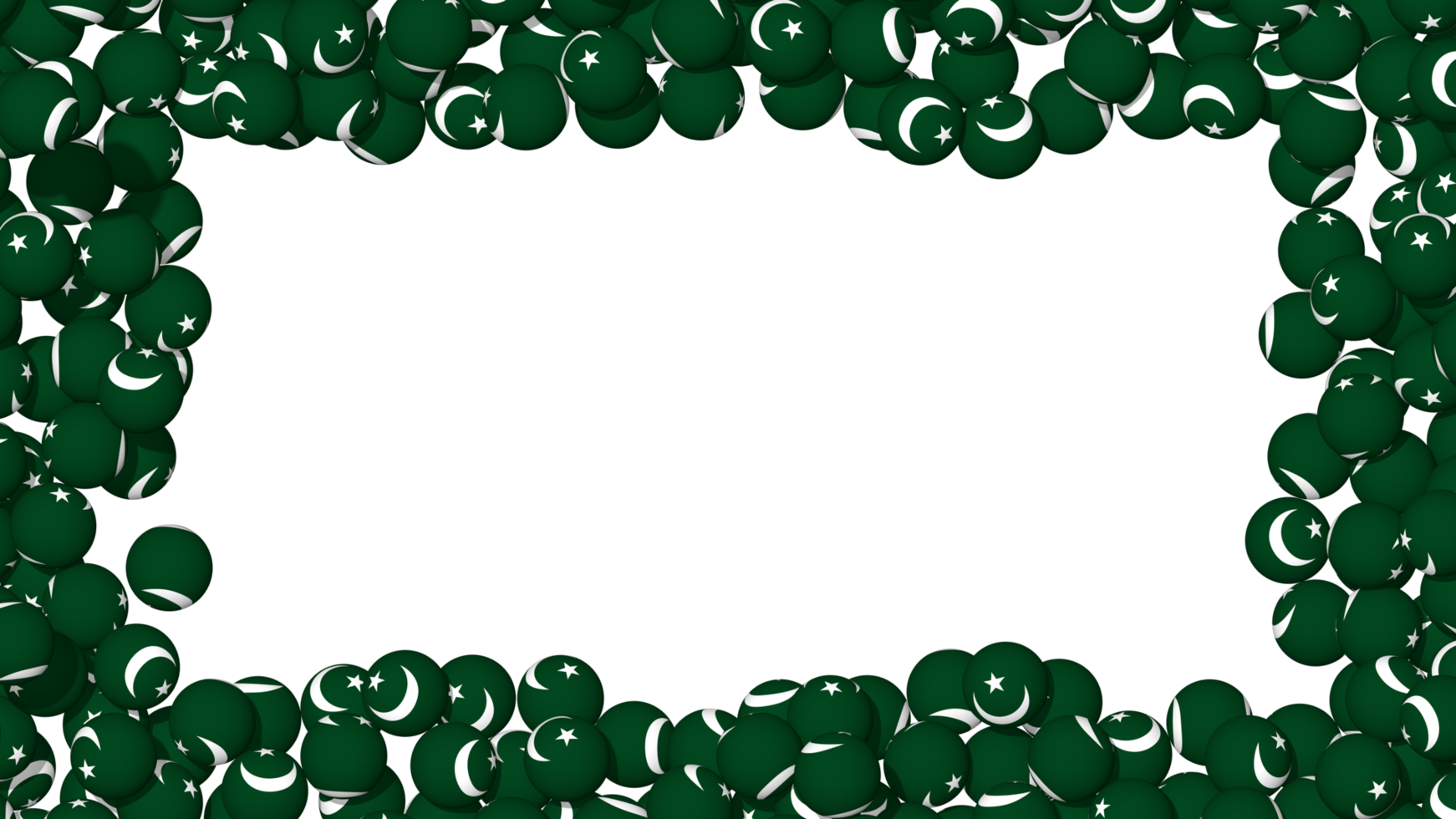 Pakistan Flag 3D Balls Frame Photo, 3D Rendering, Independence Day, National Day png