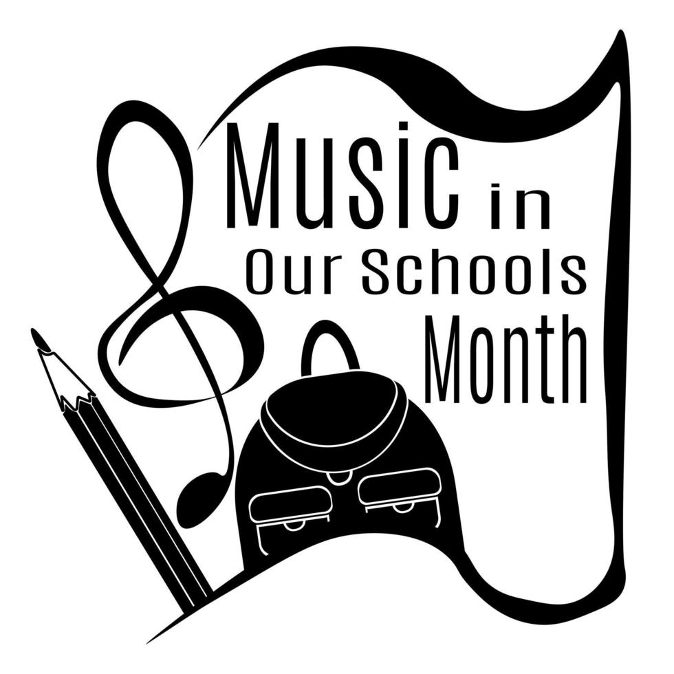 Music in Our Schools Month, Idea for poster, banner, flyer, leaflet or postcard vector