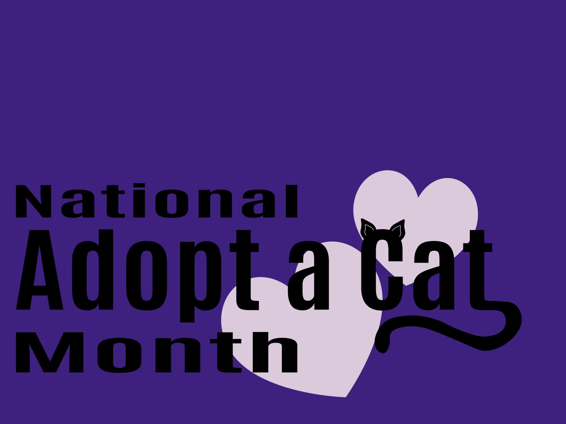 National Adopt a Cat Month, Idea for horisontal poster, banner, flyer