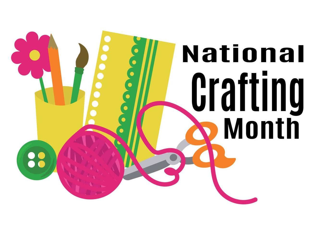 National Crafting Month, Idea for poster, banner, flyer, leaflet or