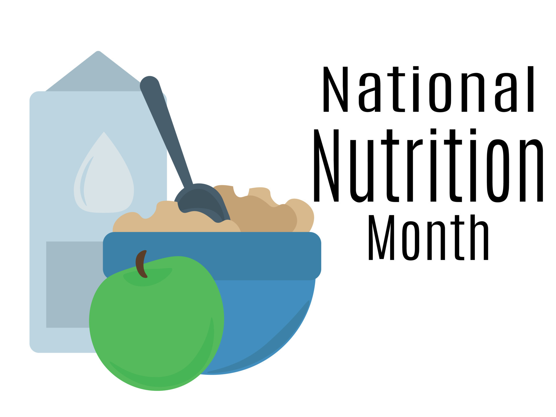 National Nutrition Month, Idea for poster, banner, flyer or postcard