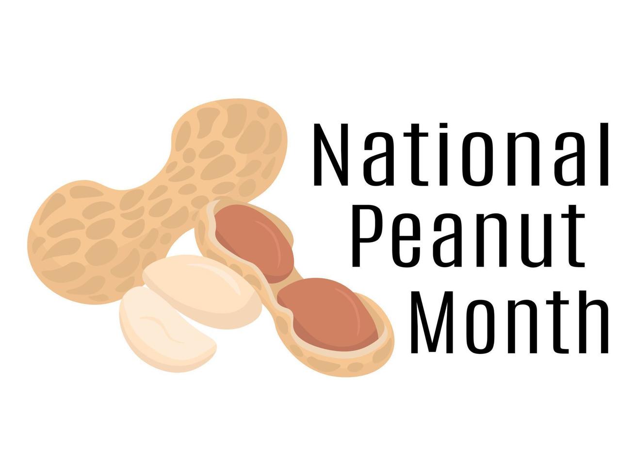 National Peanut Month, Idea for poster, banner, flyer, card or menu design vector