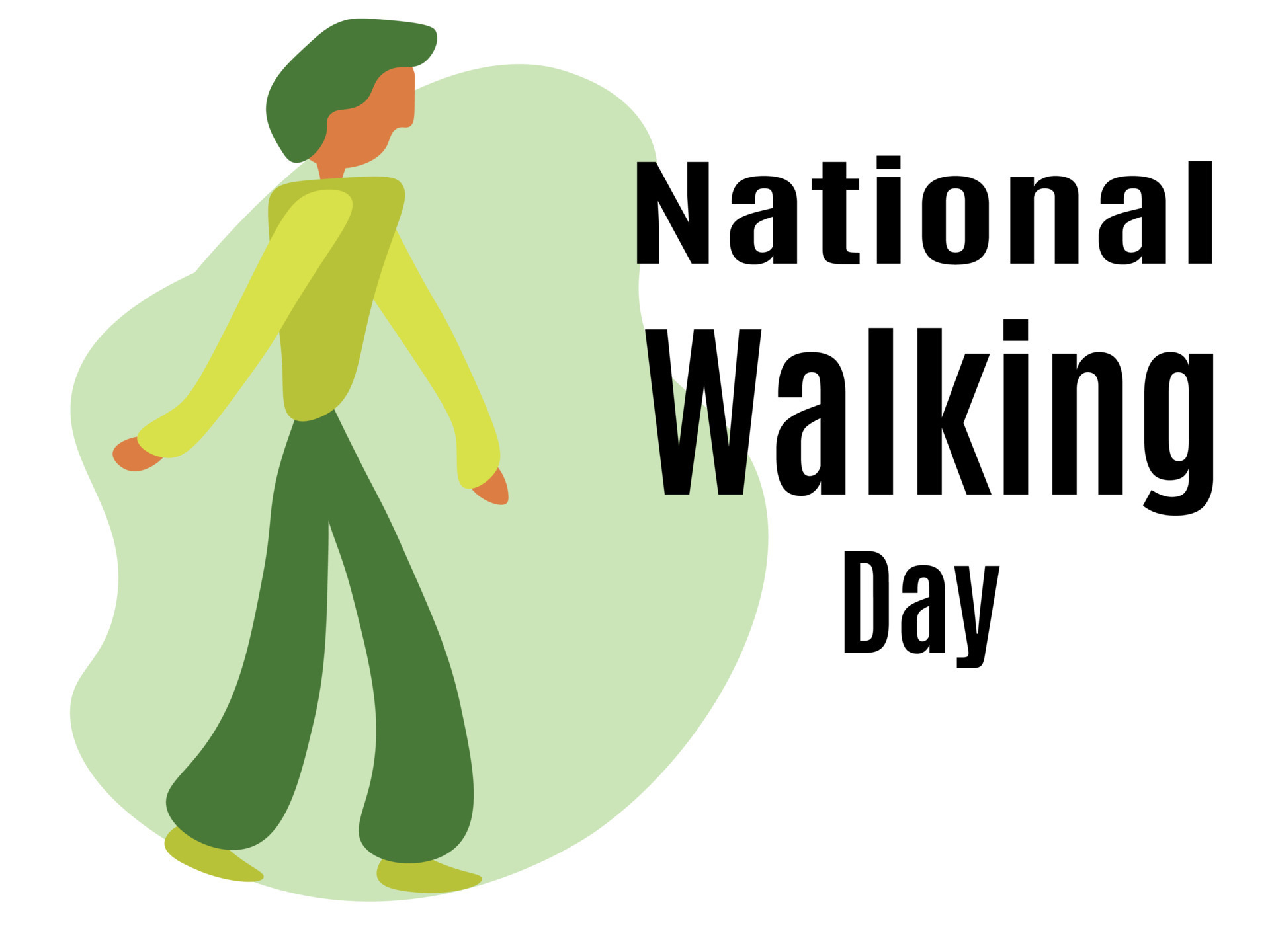 National Walking Day, Idea for a horizontal poster, banner, flyer or