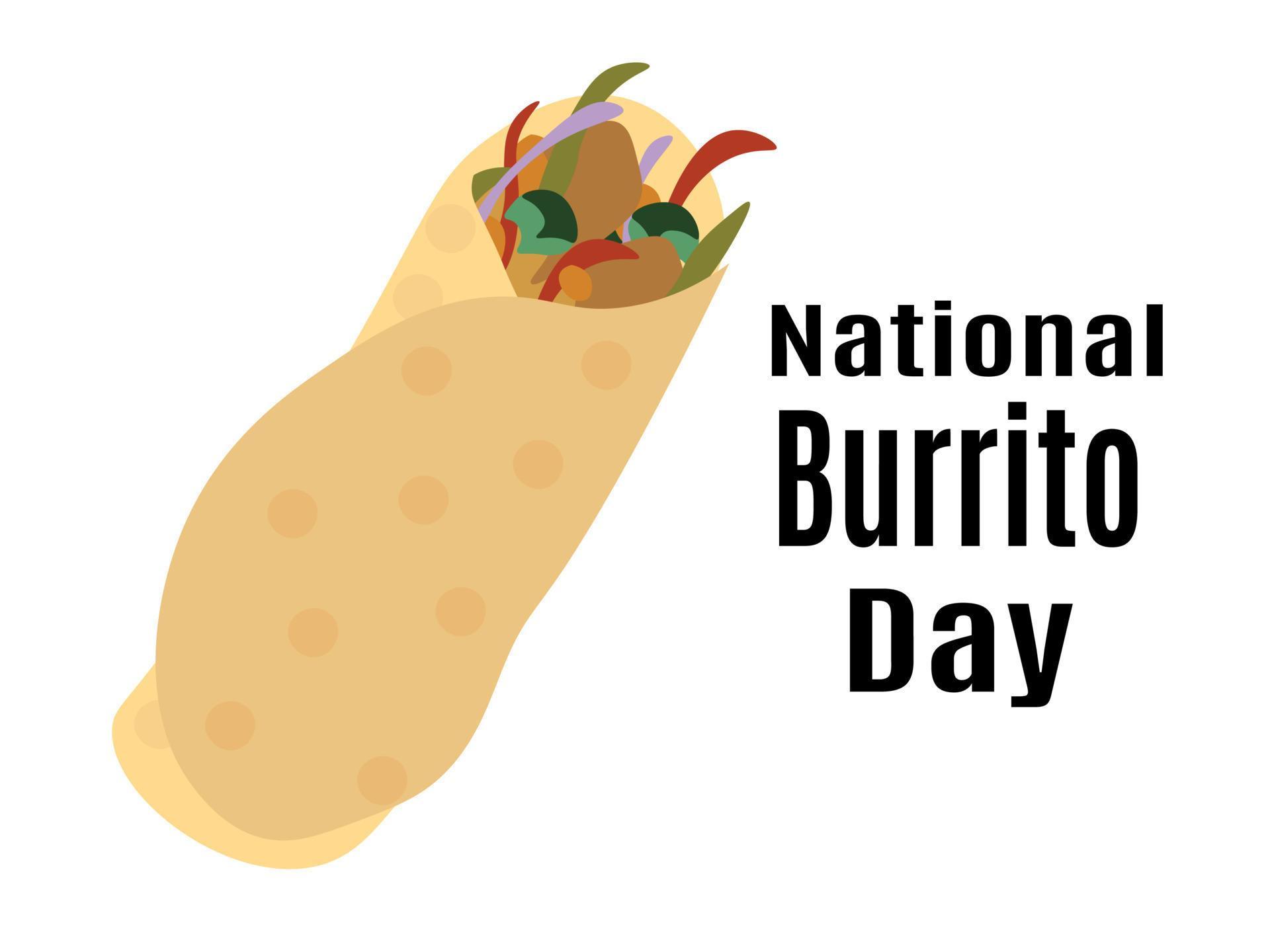 National Burrito Day, idea for poster, banner, flyer, card or menu