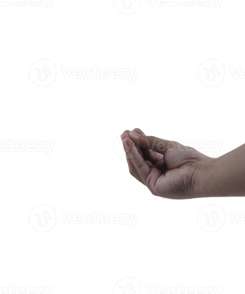 Hand of showing fingers over an isolated white background doing Italian gestures with fingers together, communication gesture movement png