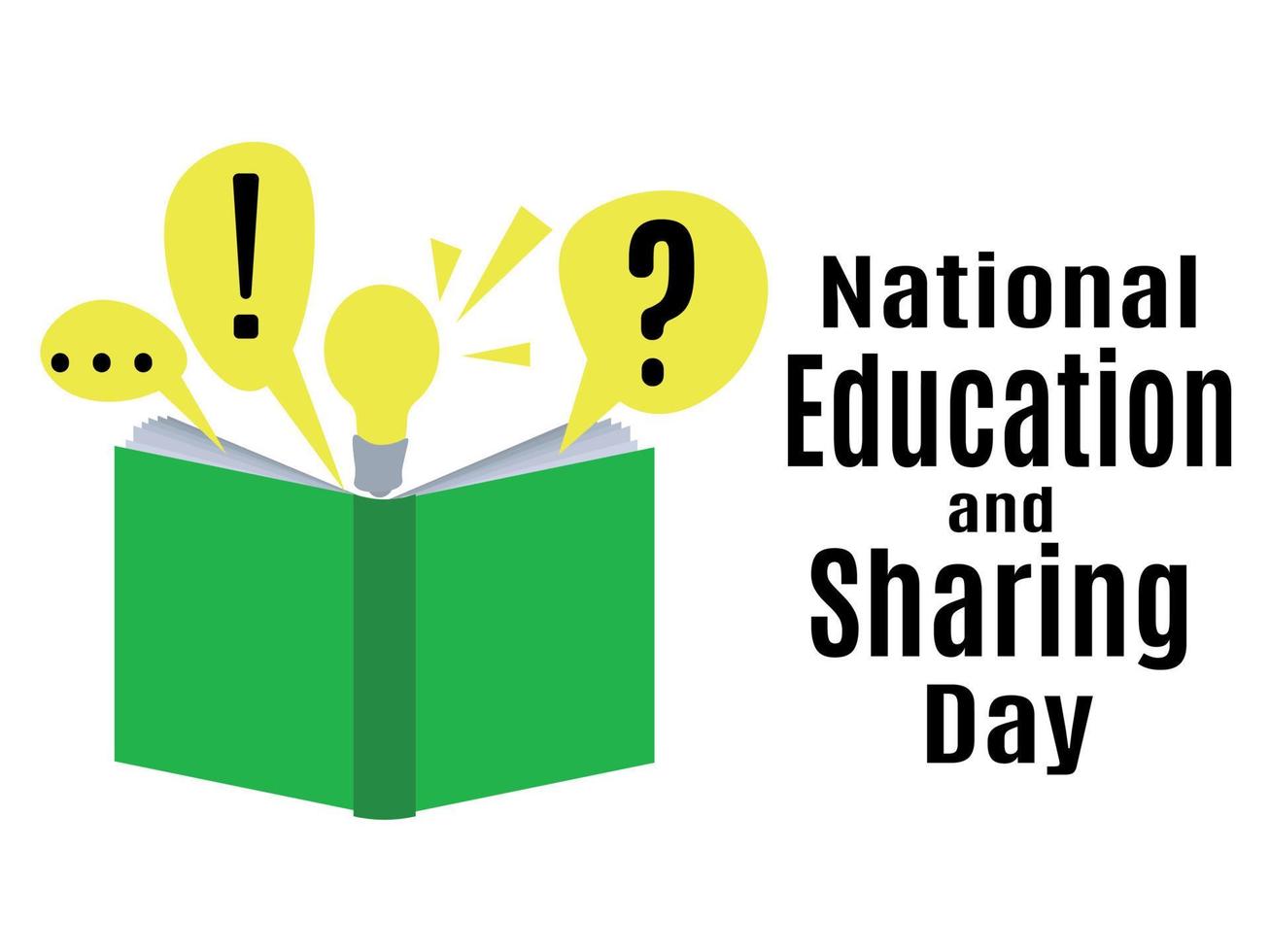 National Education and Sharing Day, idea for poster, banner, flyer, card design vector