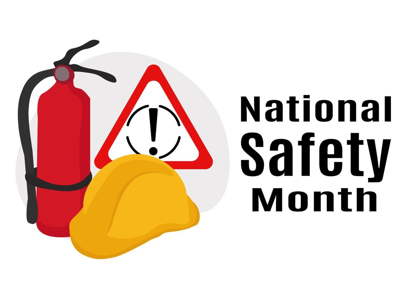 National Safety Month, idea for a poster, banner, postcard or flyer