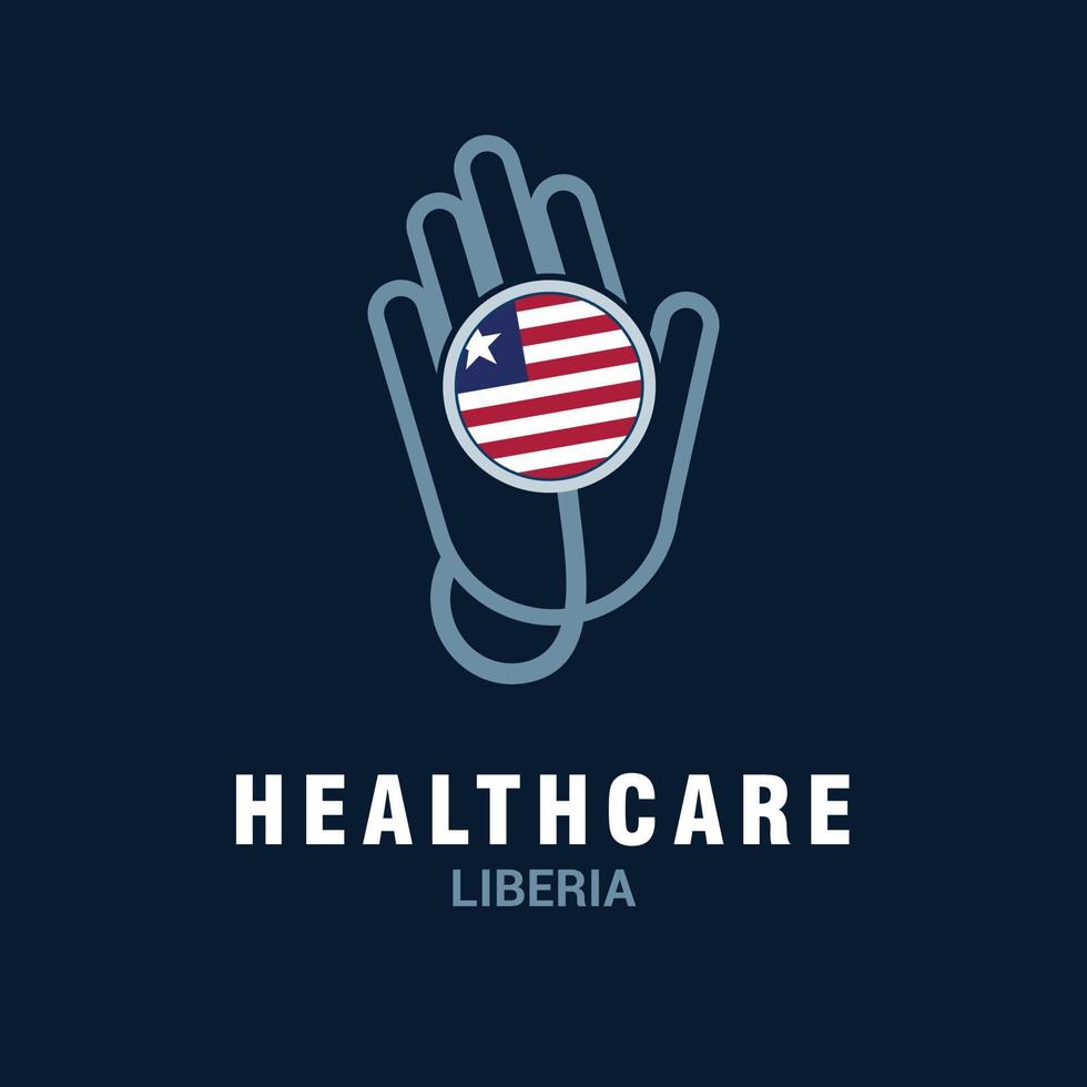 Health care logo with country flag design vector