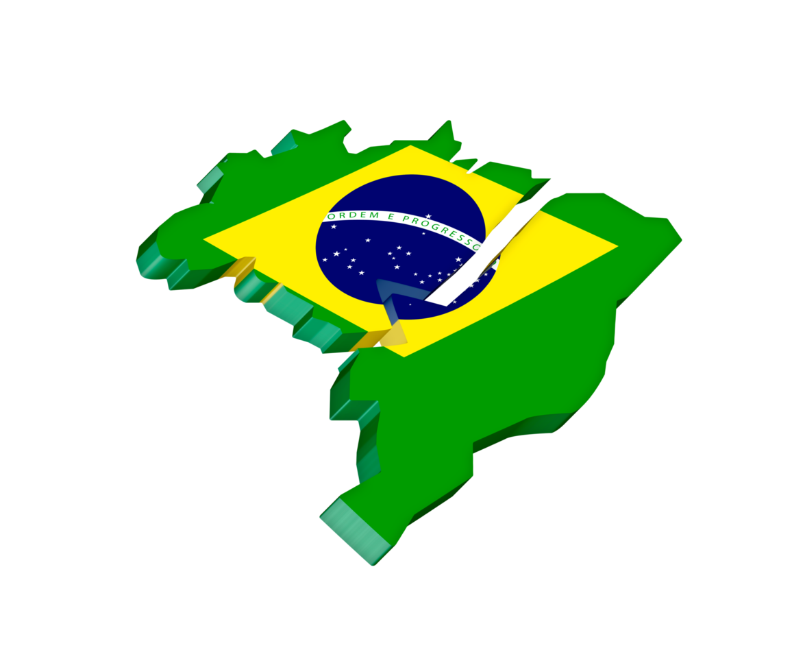 mapa de brasil con la bandera nacional png