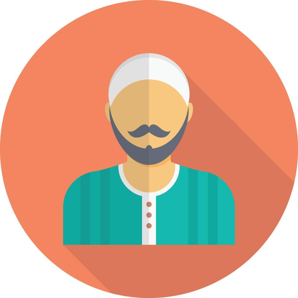 ilustración de vector de hombre musulmán en un fondo. símbolos de calidad premium. iconos vectoriales para concepto y diseño gráfico.