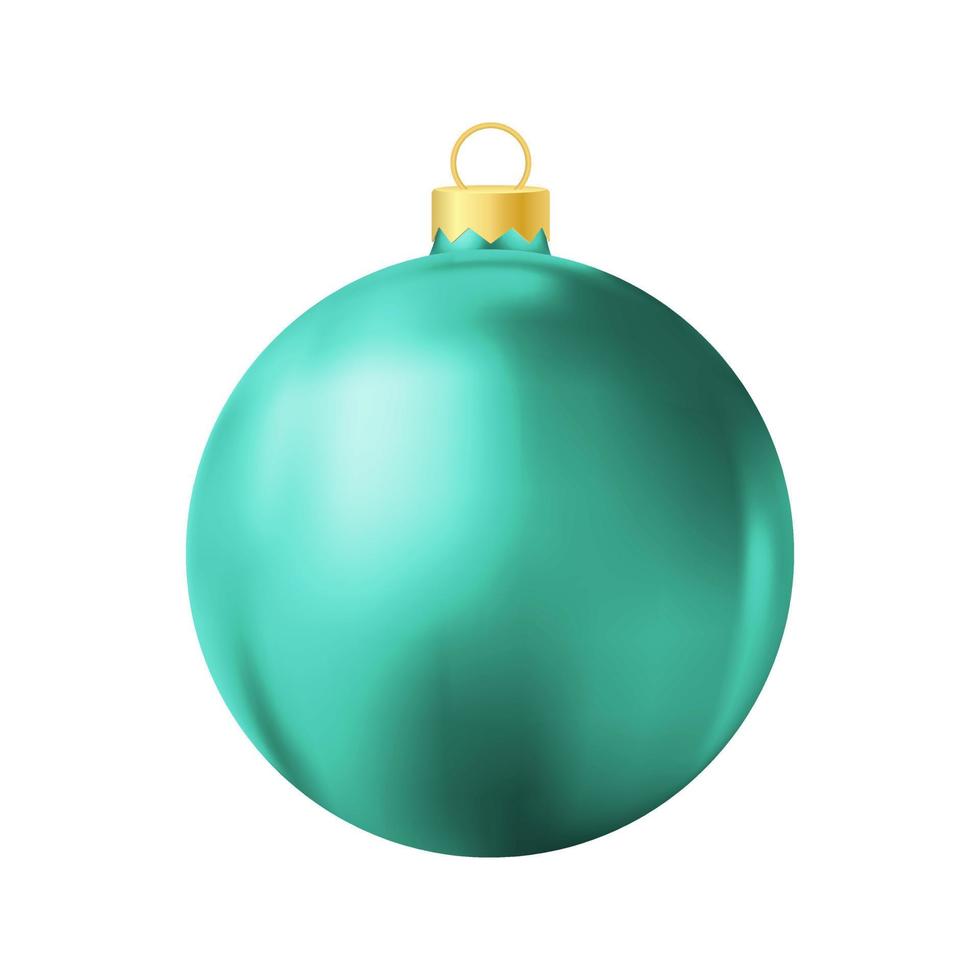 Turquoise Christmas tree toy Realistic color illustration vector