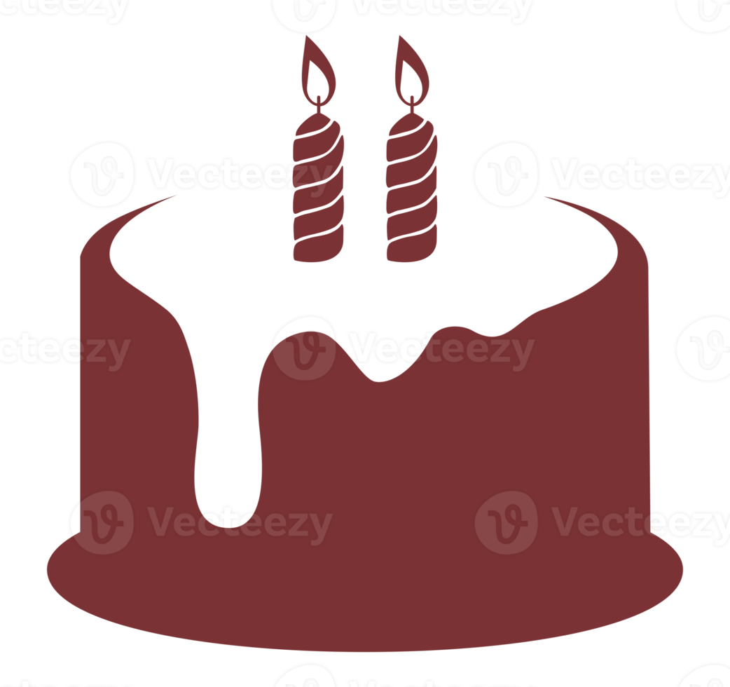 Birthday Cake Silhouette for Icon, Symbol, Pictogram, Apps, Website, Art Illustration, Logo or Graphic Design Element. Format PNG