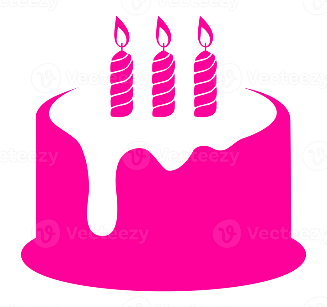 Birthday Cake Silhouette for Icon, Symbol, Pictogram, Apps, Website, Art Illustration, Logo or Graphic Design Element. Format PNG