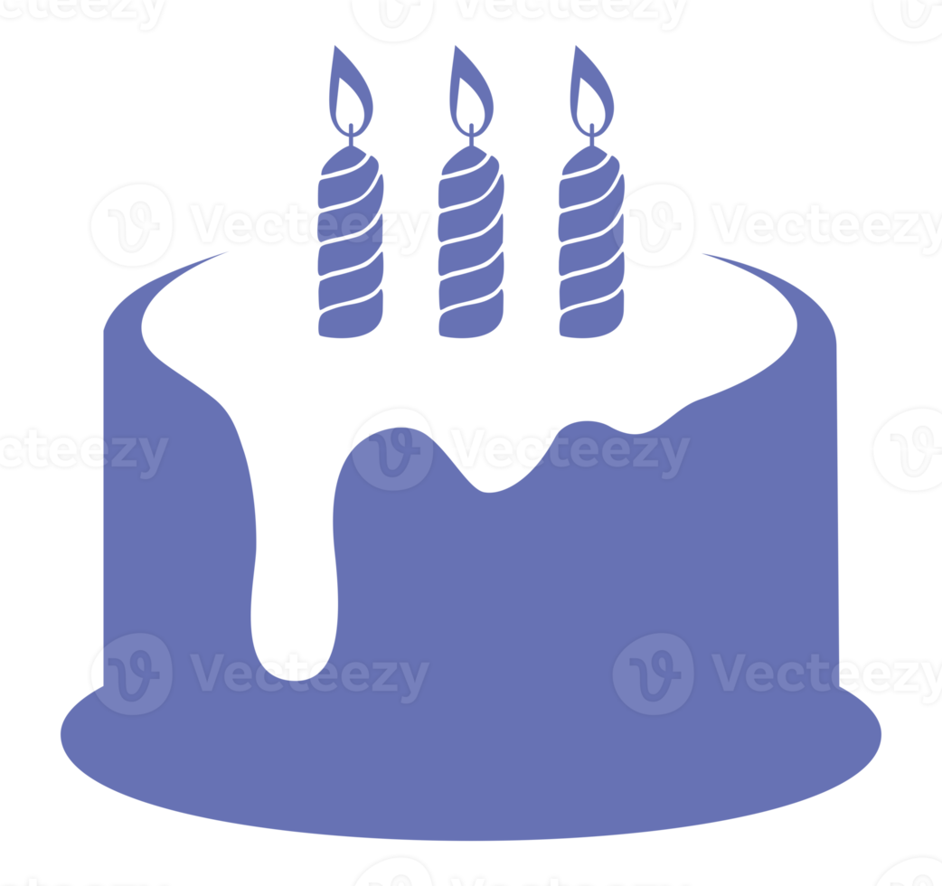 Birthday Cake Silhouette for Icon, Symbol, Pictogram, Apps, Website, Art Illustration, Logo or Graphic Design Element. Format PNG