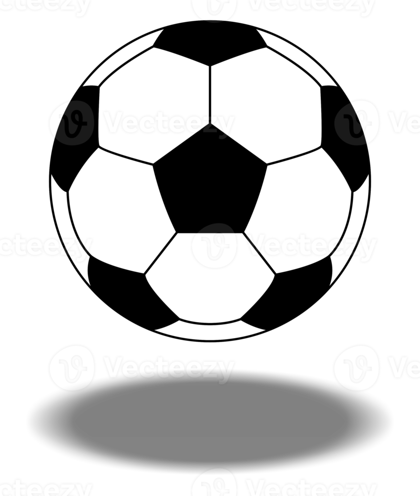 símbolo de icono de pelota de pie o pelota de fútbol para ilustración de arte, logotipo, sitio web, aplicaciones, pictograma, noticias, infografía o elemento de diseño gráfico. formato png