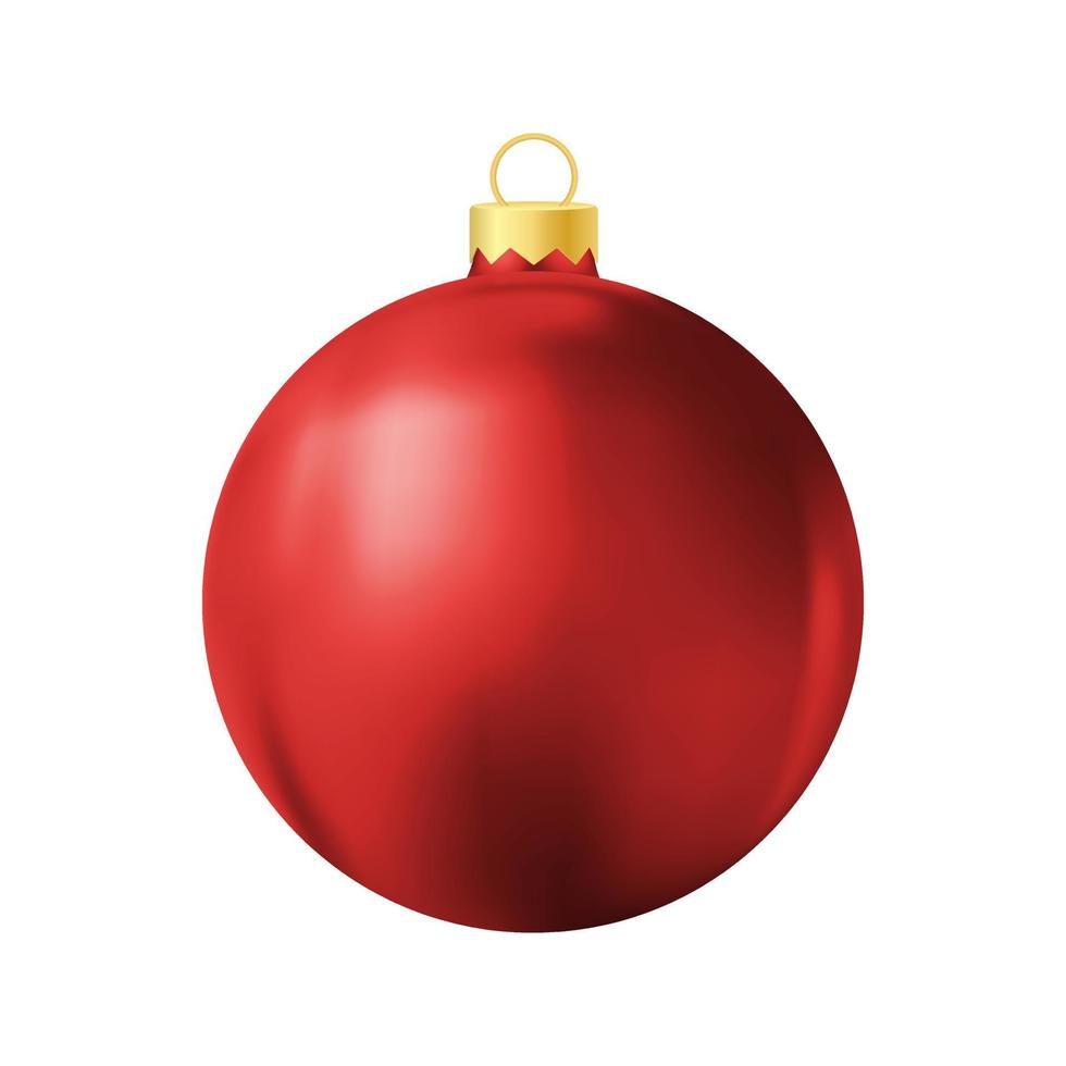 Red Christmas tree toy Realistic color illustration vector