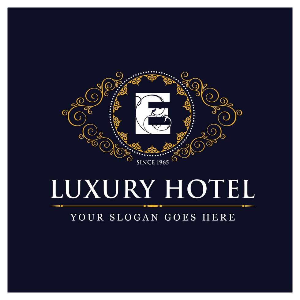 Luxury hotel design with logo and typography vector