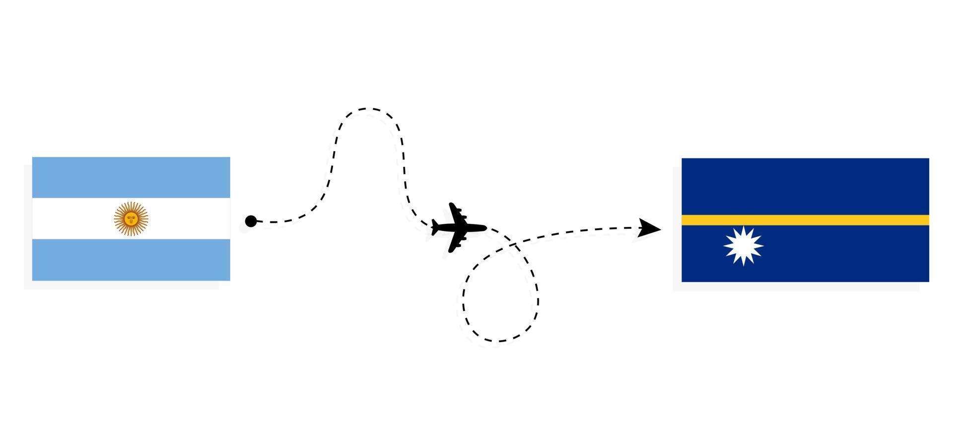 vuelo y viaje de argentina a nauru por concepto de viaje en avión de pasajeros vector