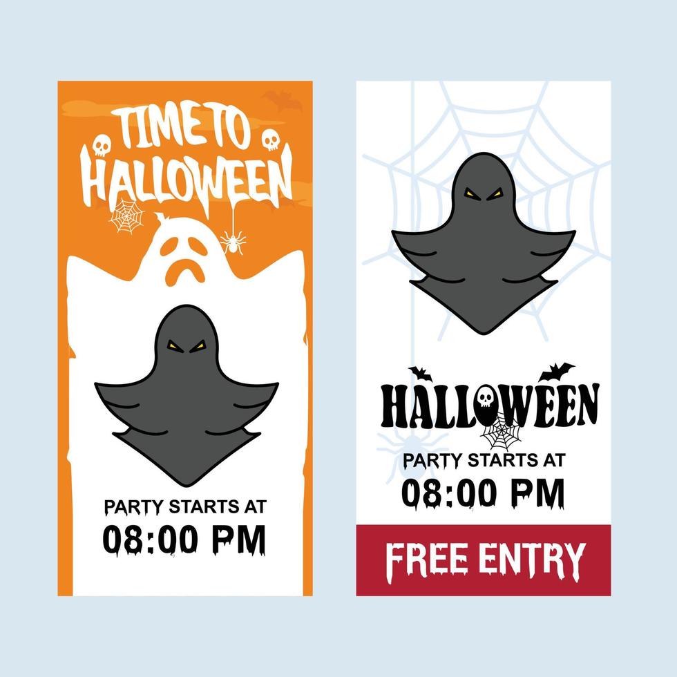 Happy Halloween invitation design with ghost vector