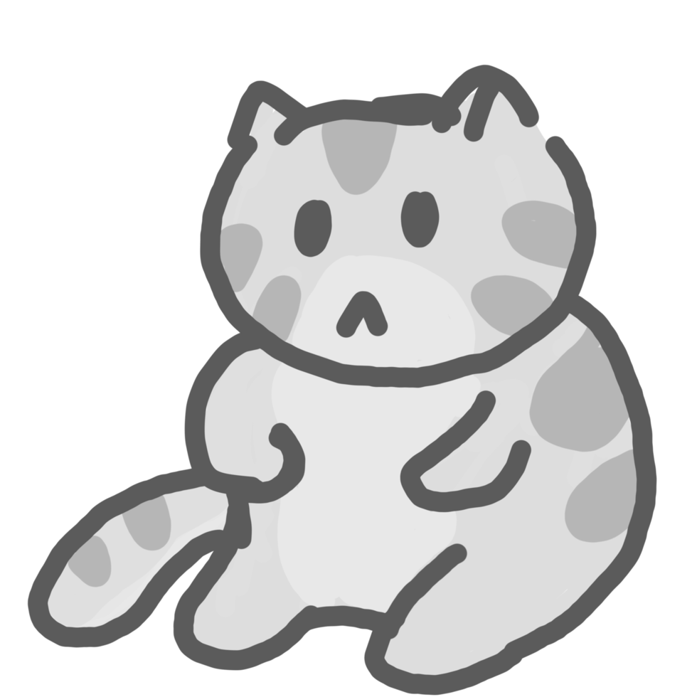 personaje de dibujos animados lindo gato png