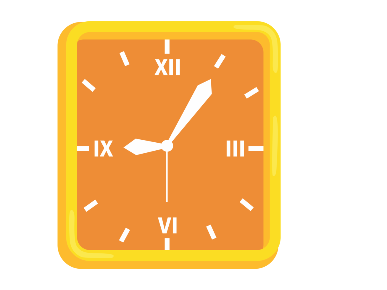 Object - Clock with Square shape png